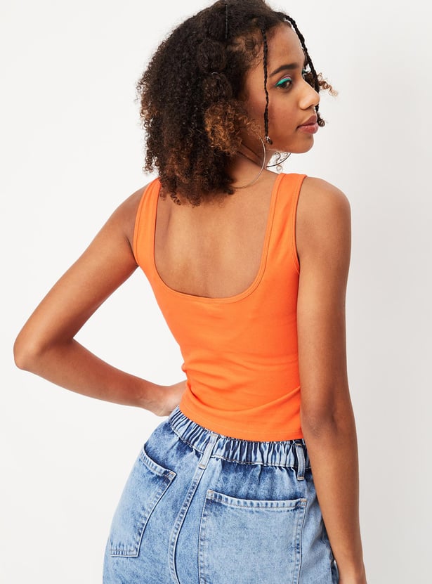 Women Solid Lace-Up Corset Top