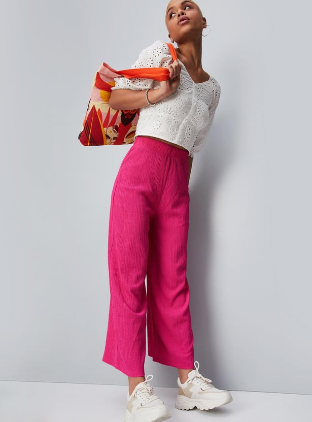 Buy Women Schiffli Embroidered Crop Top Online at just Rs. 699.0