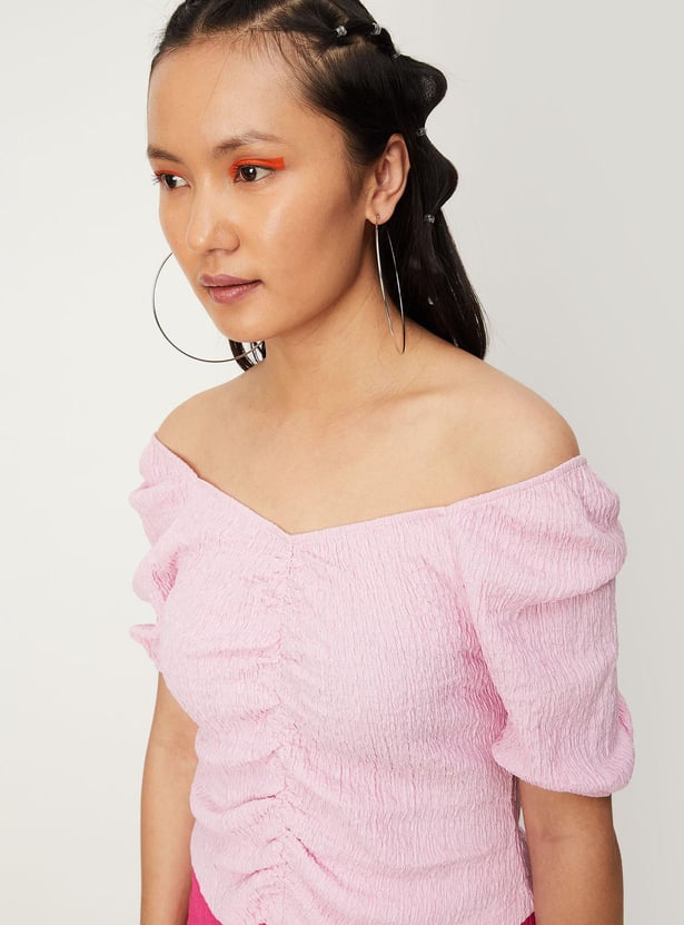 Women Ruched Raglan Sleeve Top