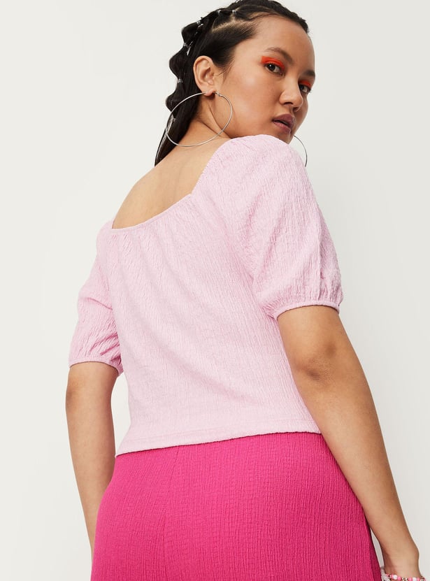 Women Ruched Raglan Sleeve Top