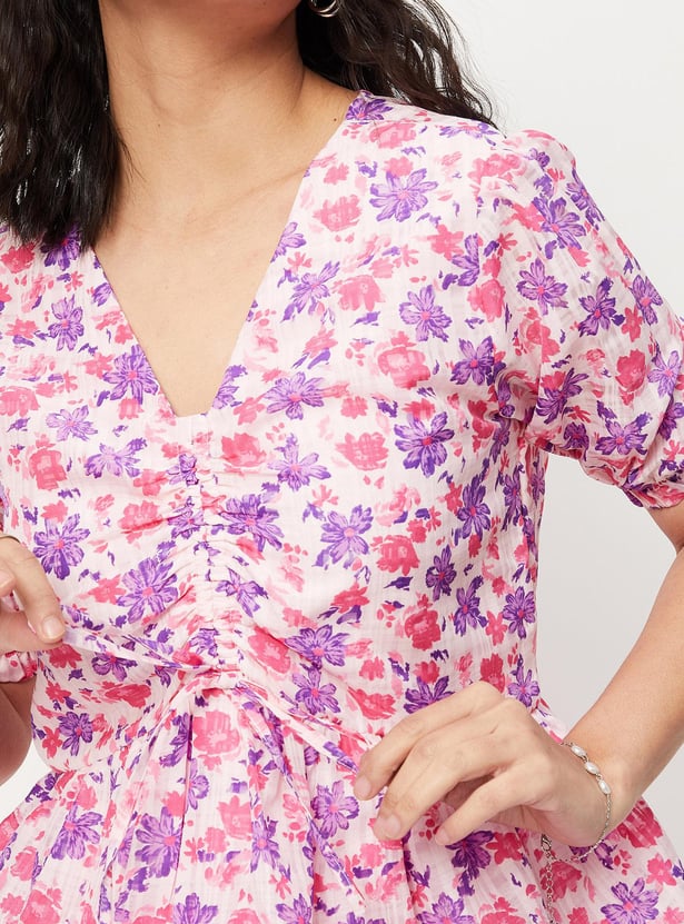 Women Floral Printed Peplum Top