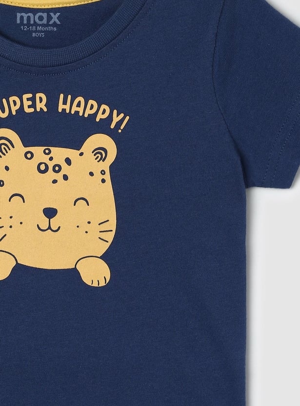 Boys Pure Cotton Graphic Knit T-shirt