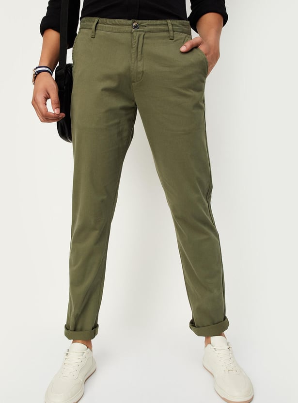 Men Slim Fit Stretch Chinos