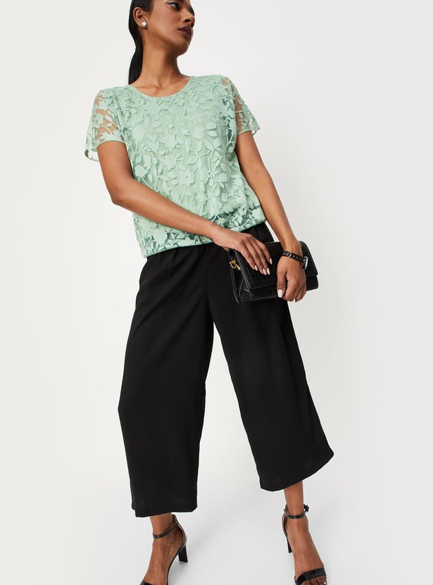 Women Floral Overlay Top