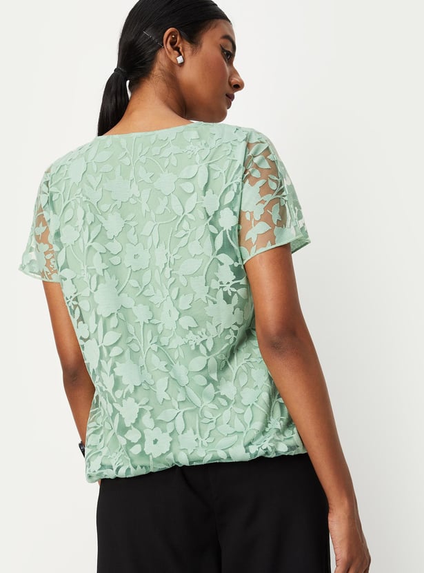 Women Floral Overlay Top