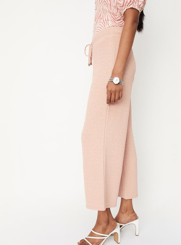 Women Textured Relaxed Fit Trousers