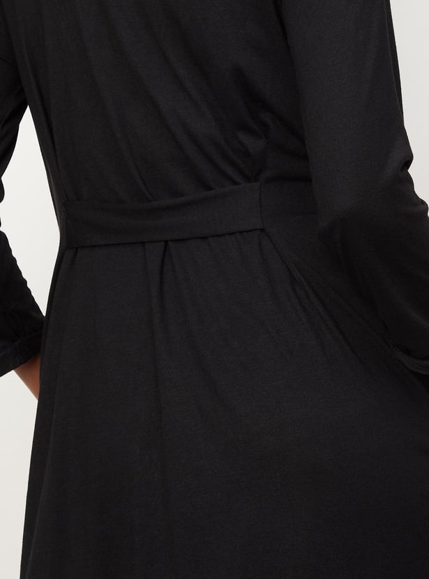 Women Solid Knit Open Front Shrug