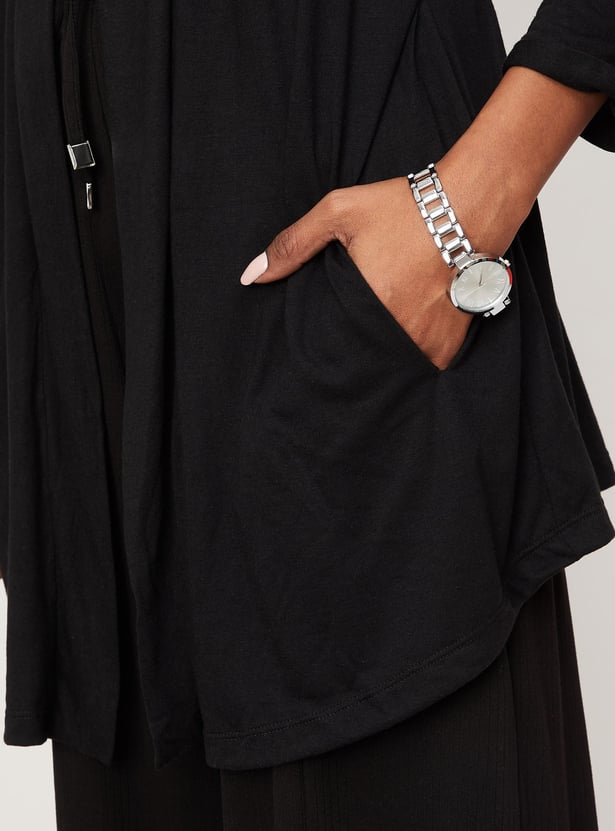 Women Solid Knit Open Front Shrug