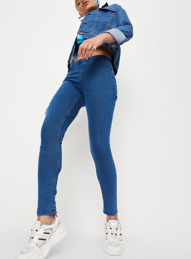 Women Solid Jeggings