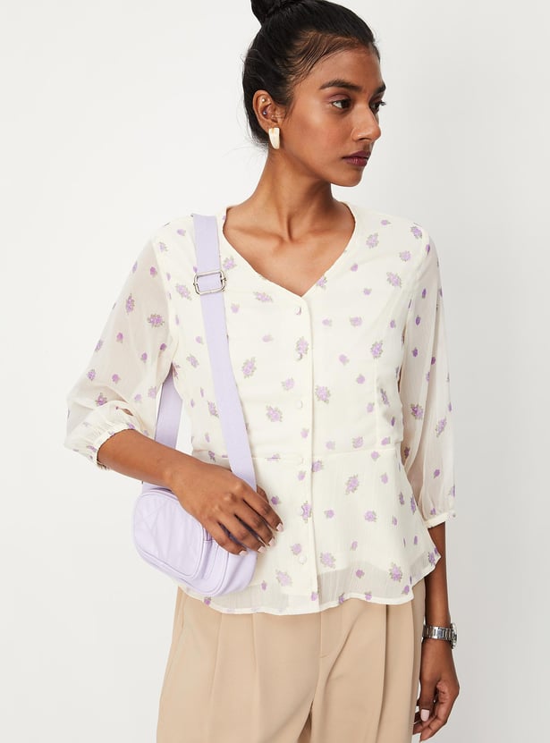 Women Floral Printed Peplum Top