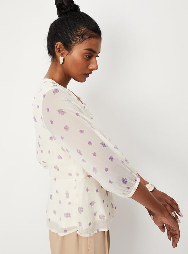Women Floral Printed Peplum Top