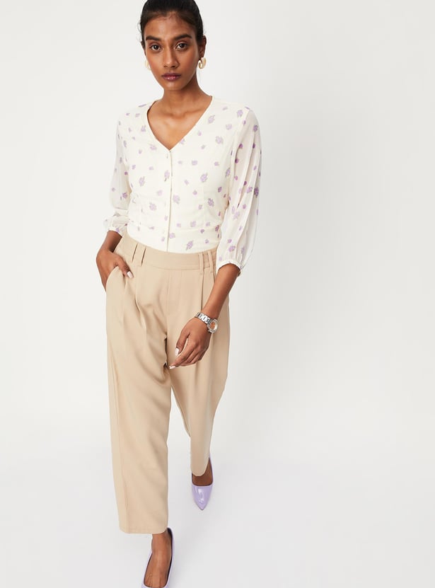 Women Floral Printed Peplum Top
