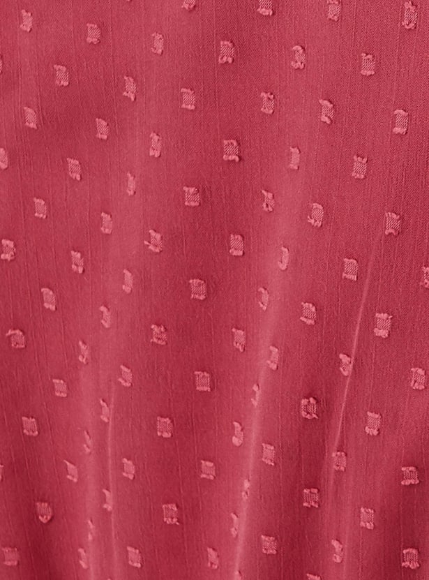 Women Dobby Woven Tiered Dress