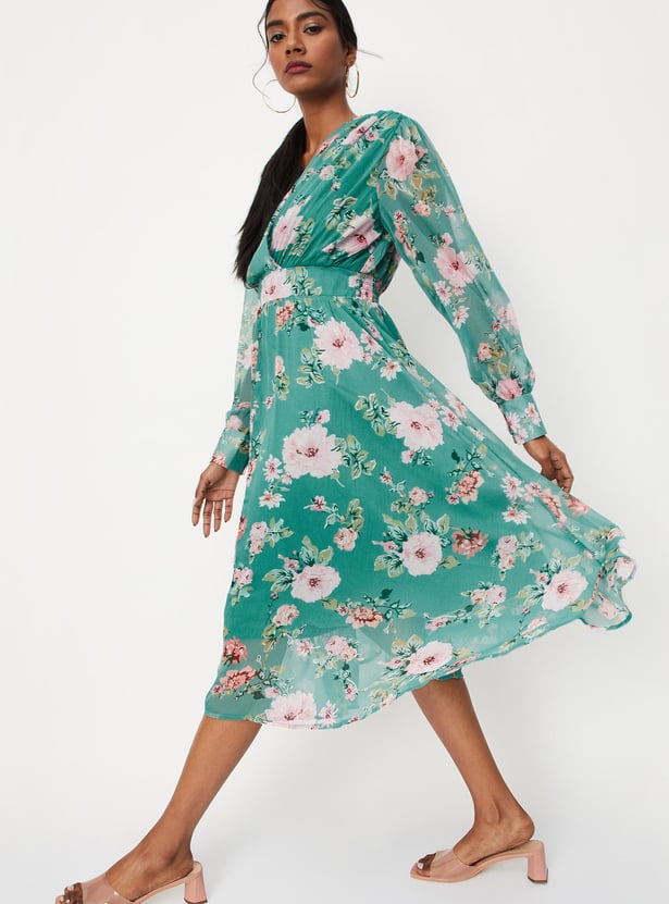Women Floral Printed A-line Dress