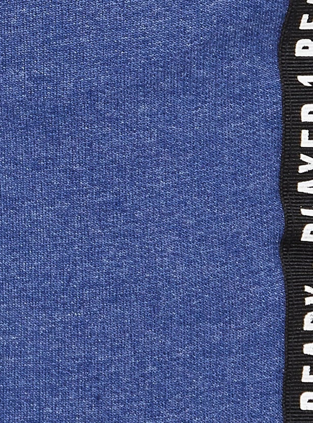 Boys Typographic Printed Full-Length Joggers with Tape Detail