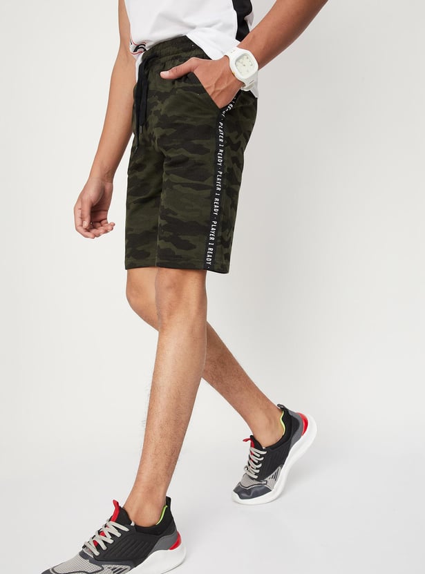 Boys Camouflage Printed Knit Shorts