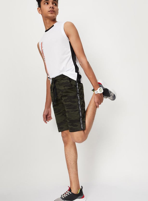 Boys Camouflage Printed Knit Shorts