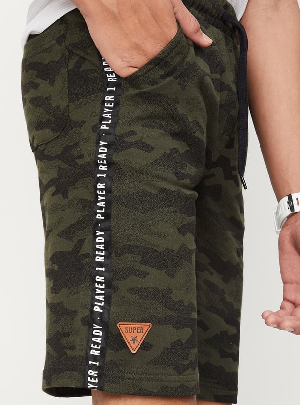 Boys Camouflage Printed Knit Shorts