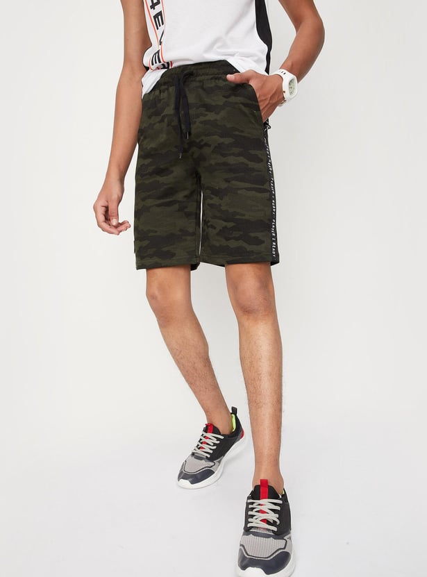 Boys Camouflage Printed Knit Shorts