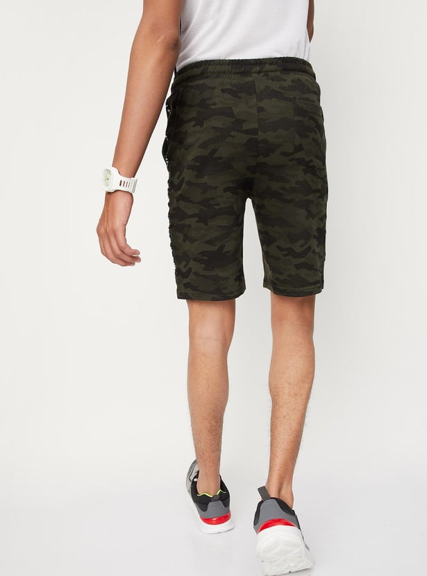 Boys Camouflage Printed Knit Shorts