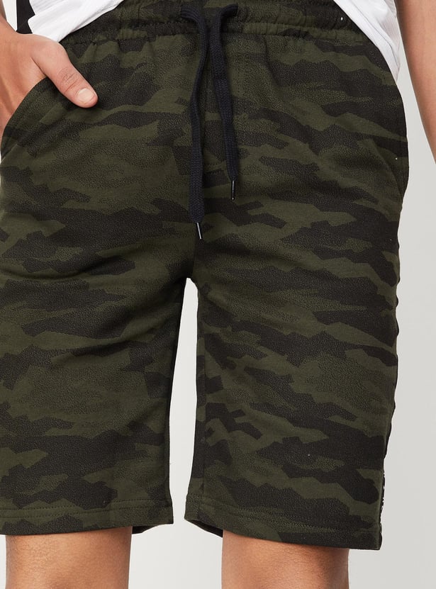Boys Camouflage Printed Knit Shorts