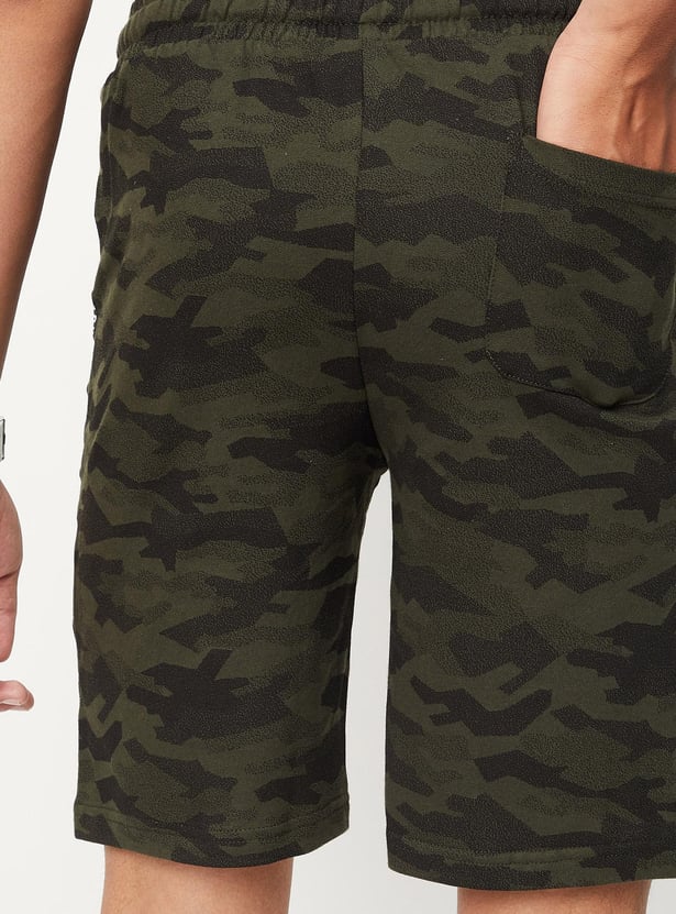 Boys Camouflage Printed Knit Shorts