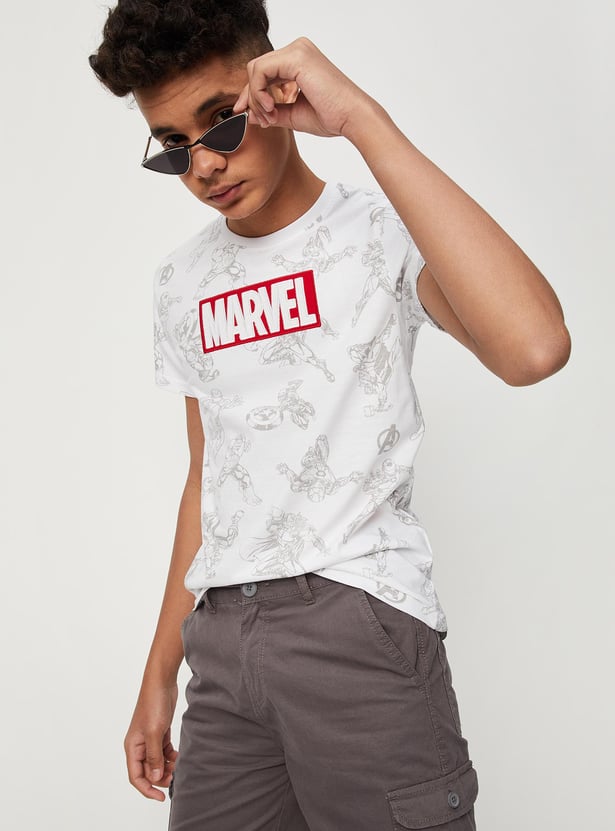 Boys Avengers Printed Knit T-shirt