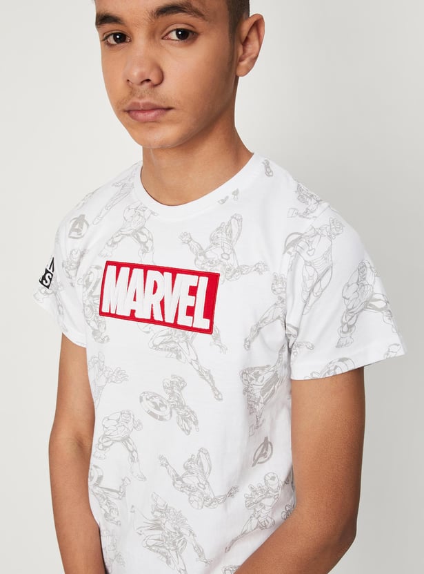 Boys Avengers Printed Knit T-shirt
