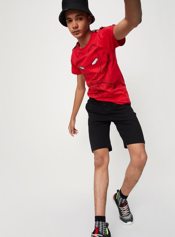 Boys Iron Man Printed Knit T-shirt