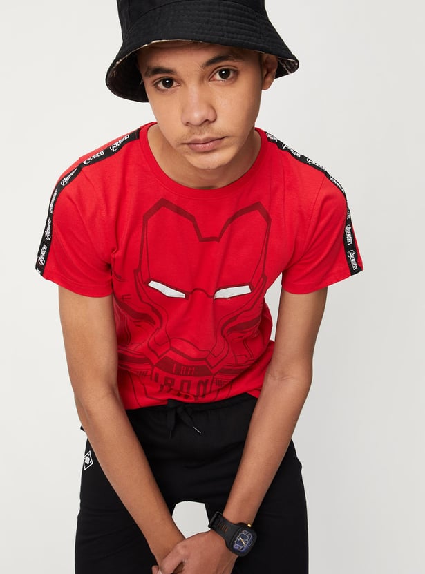 Boys Iron Man Printed Knit T-shirt