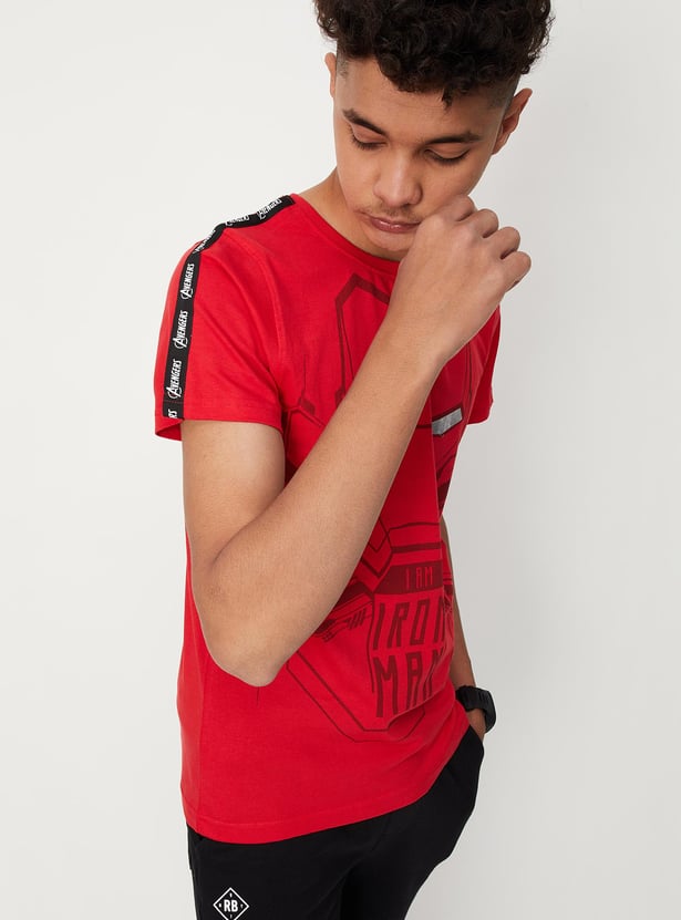 Boys Iron Man Printed Knit T-shirt