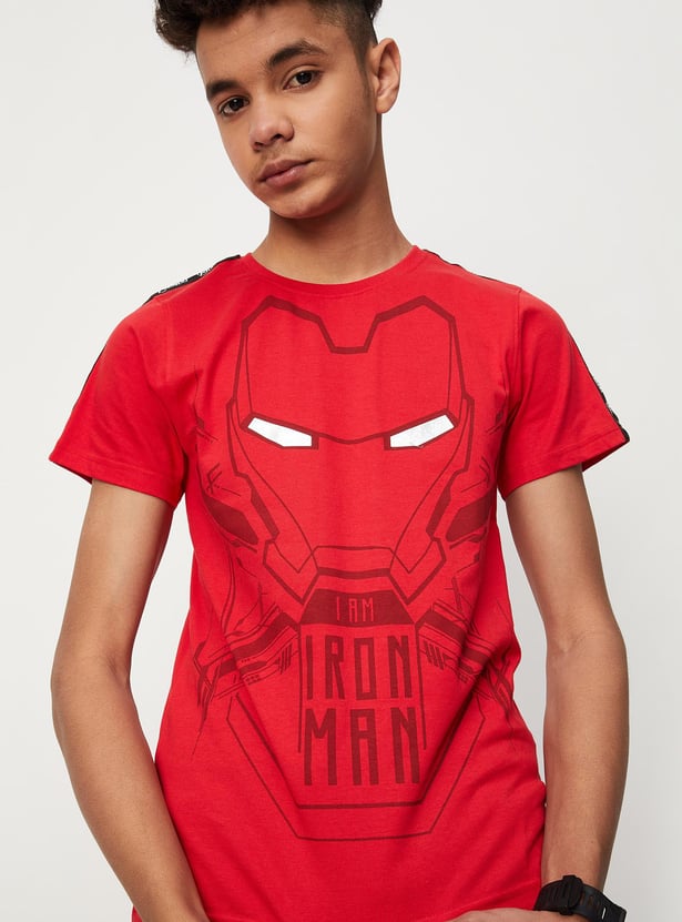 Boys Iron Man Printed Knit T-shirt