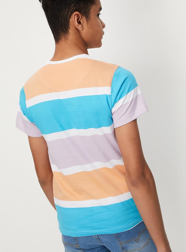 Boys Yarn Dyed Colourblock T-shirt