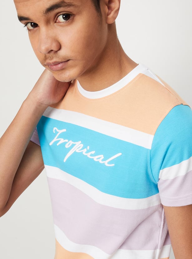 Boys Yarn Dyed Colourblock T-shirt