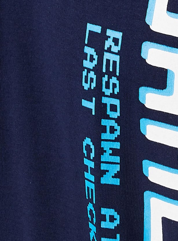 Boys Placement Printed Crew Neck T-shirt