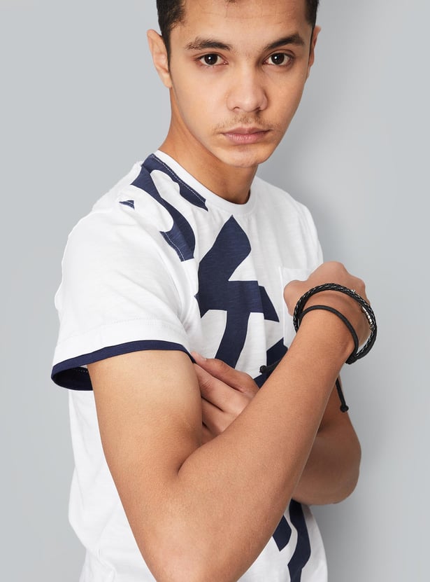 Boys Typographic Printed Crew Neck T-shirt