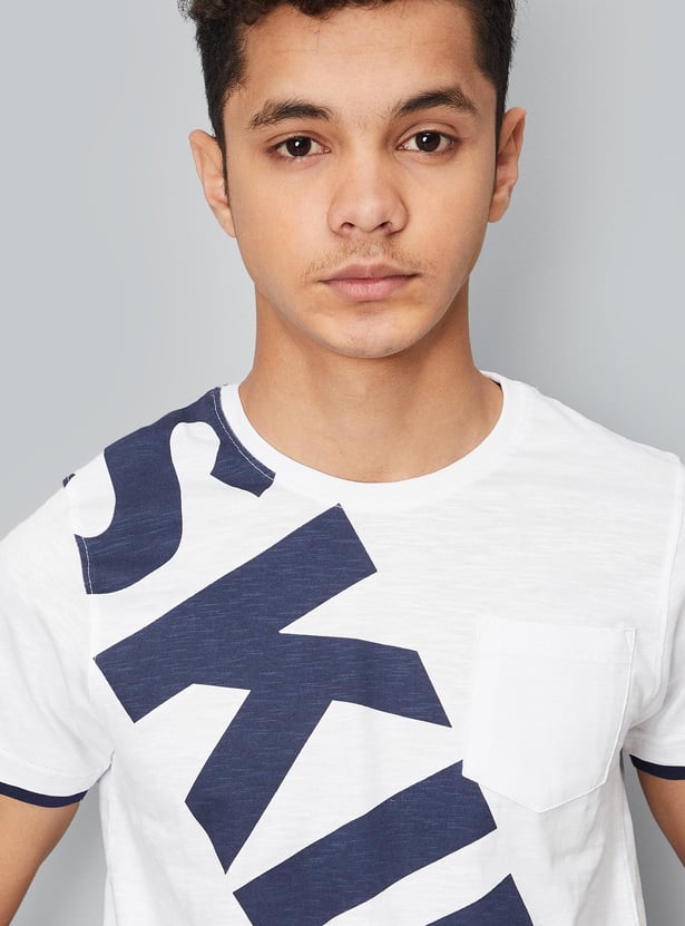 Boys Typographic Printed Crew Neck T-shirt