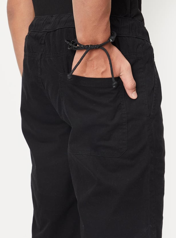 Boys Solid Woven Bermuda Shorts