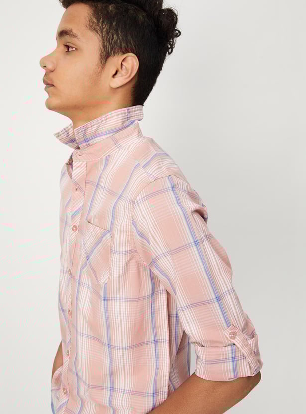 Boys Checked Yarn Dyed Casual Shirt