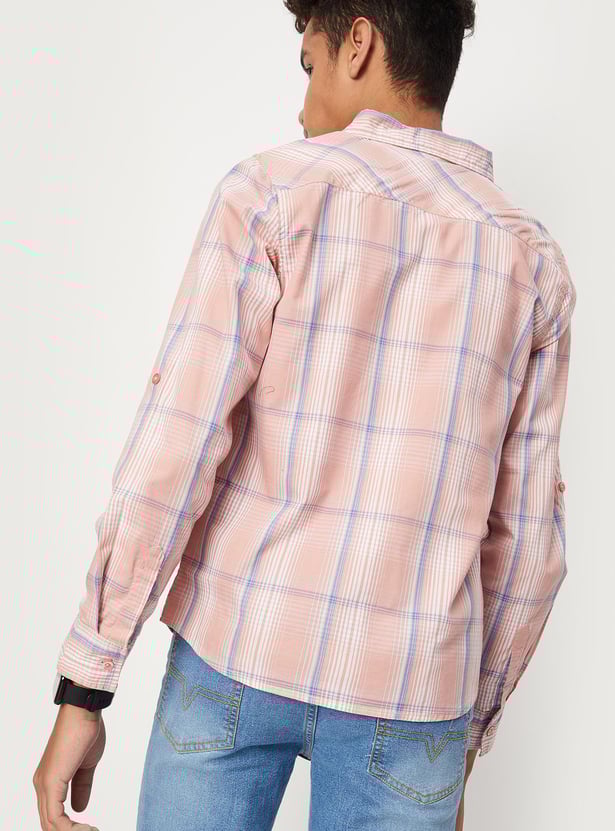 Boys Checked Yarn Dyed Casual Shirt