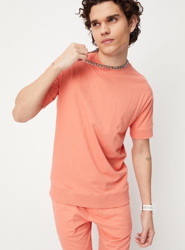 Men Solid Relaxed Fit T-shirt