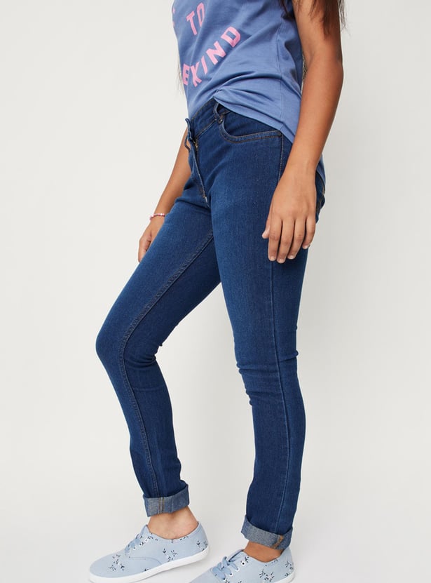 Girls Washed Slim Fit Jeans