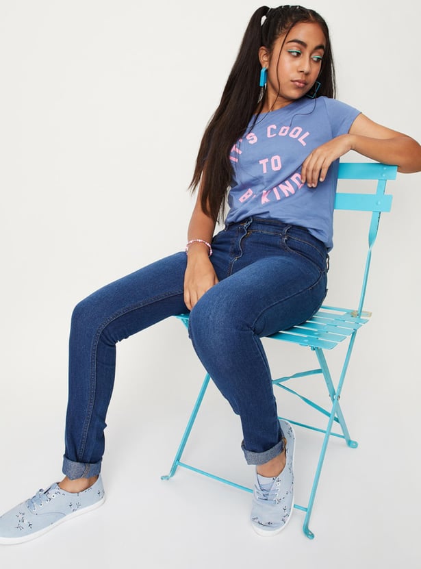 Girls Washed Slim Fit Jeans