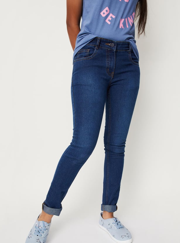 Girls Washed Slim Fit Jeans