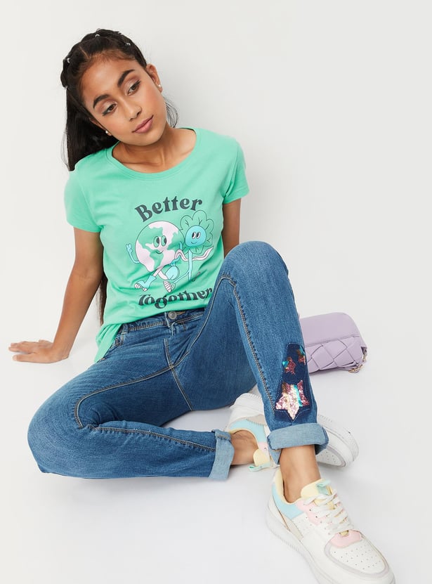 Girls Graphic Knit T-shirt