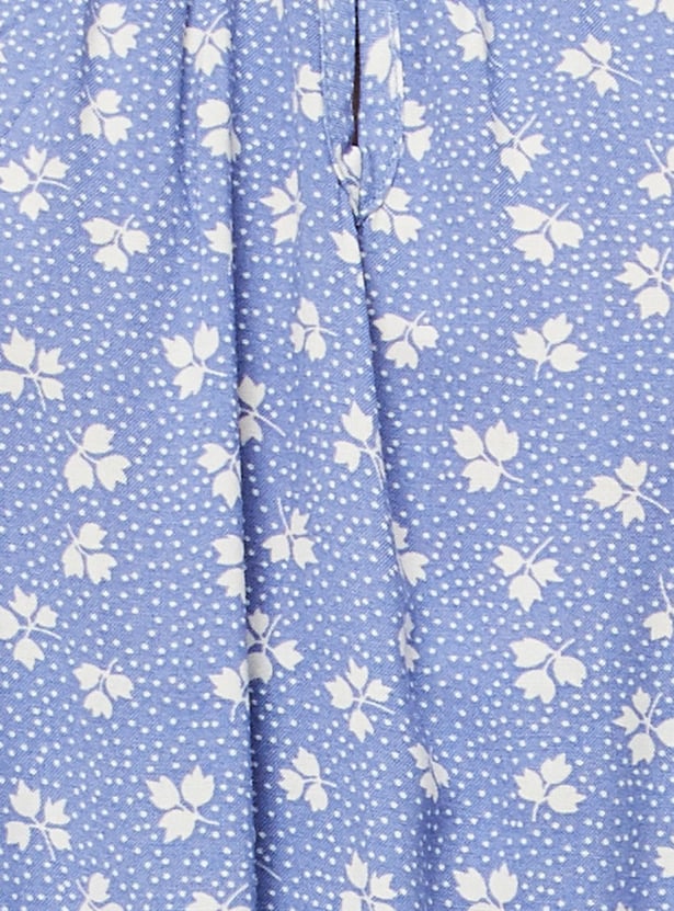 Girls Floral Print Sleeveless Dress