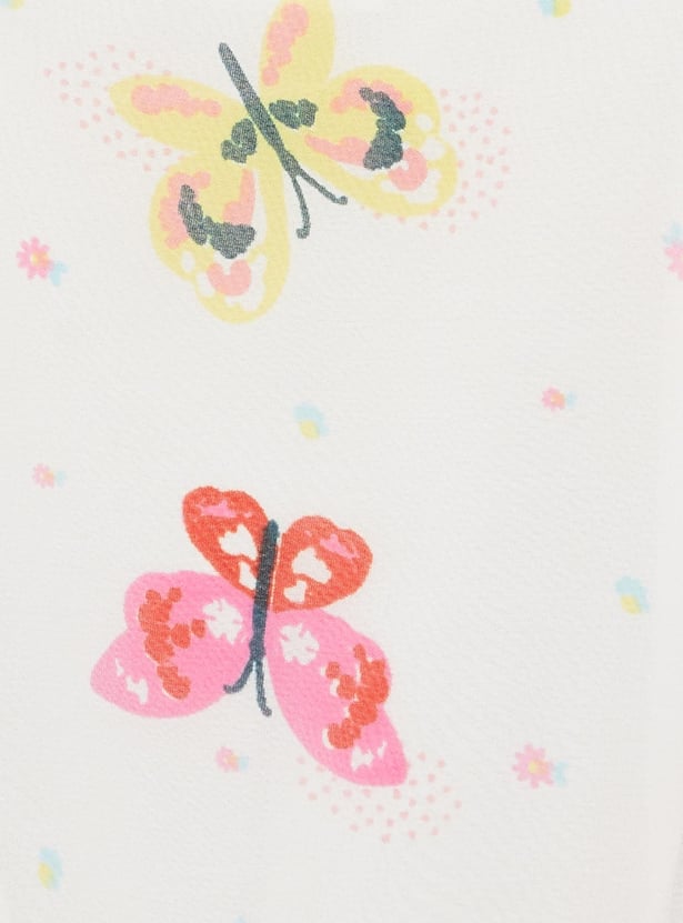 Girls Floral Print Strappy Dress