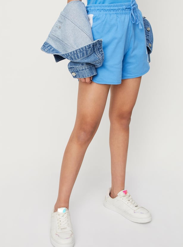 Girls Printed Side Paneled Shorts