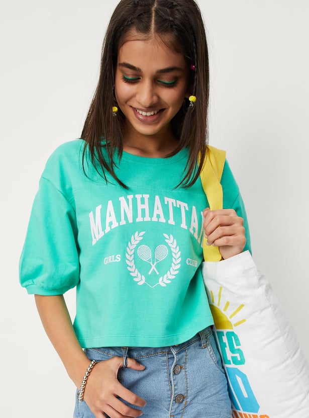 Girls Graphic Crop T-shirt