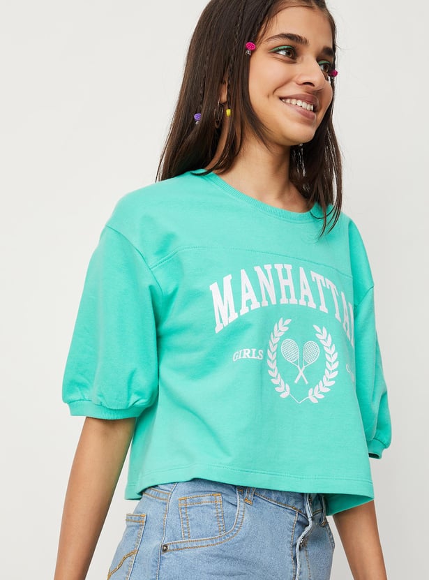 Girls Graphic Crop T-shirt